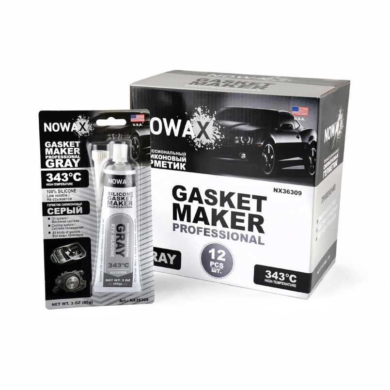 Nowax high-temperature gasket sealant +343⁰C, 100% silicone, gray, 85g image