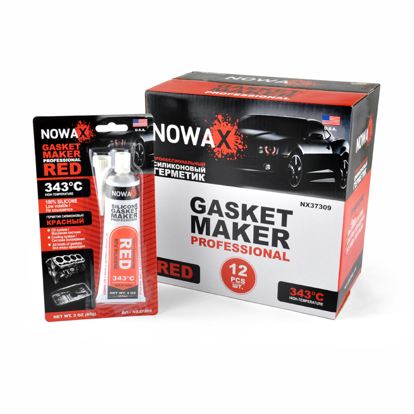 Nowax high-temperature gasket sealant +343⁰C, 100% silicone, red, 85g image