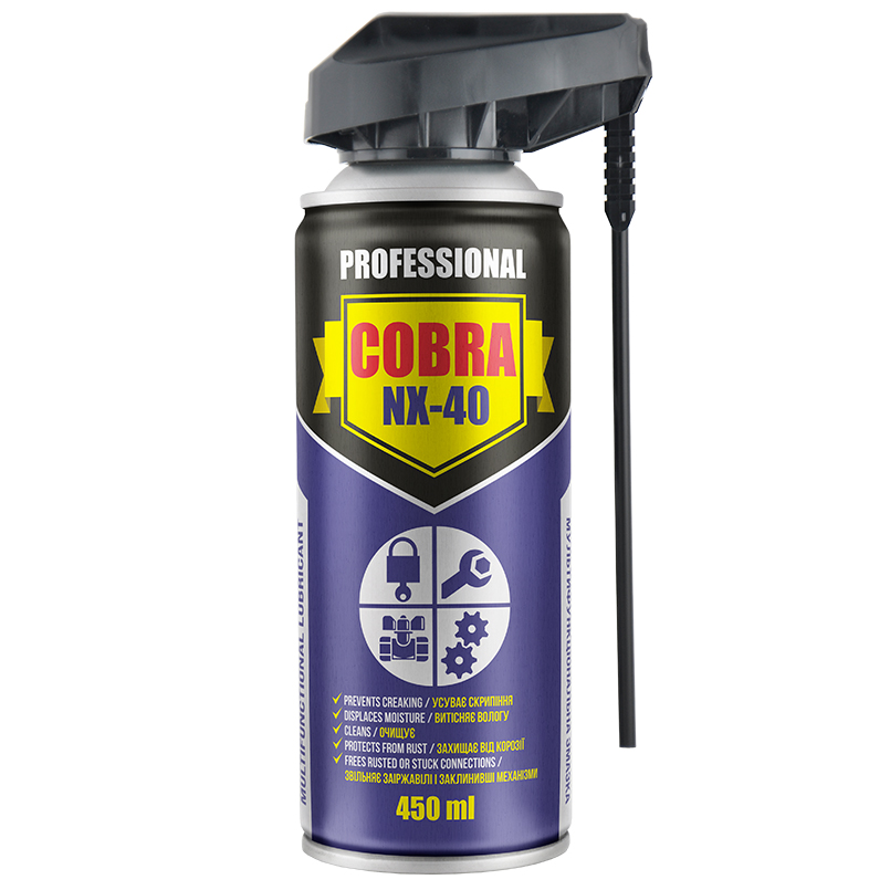 Спрей багатофункціональний Nowax NX-40 MULTIFUNCTIONAL LUBRICANT PROFESSIONAL COBRA, 450мл image