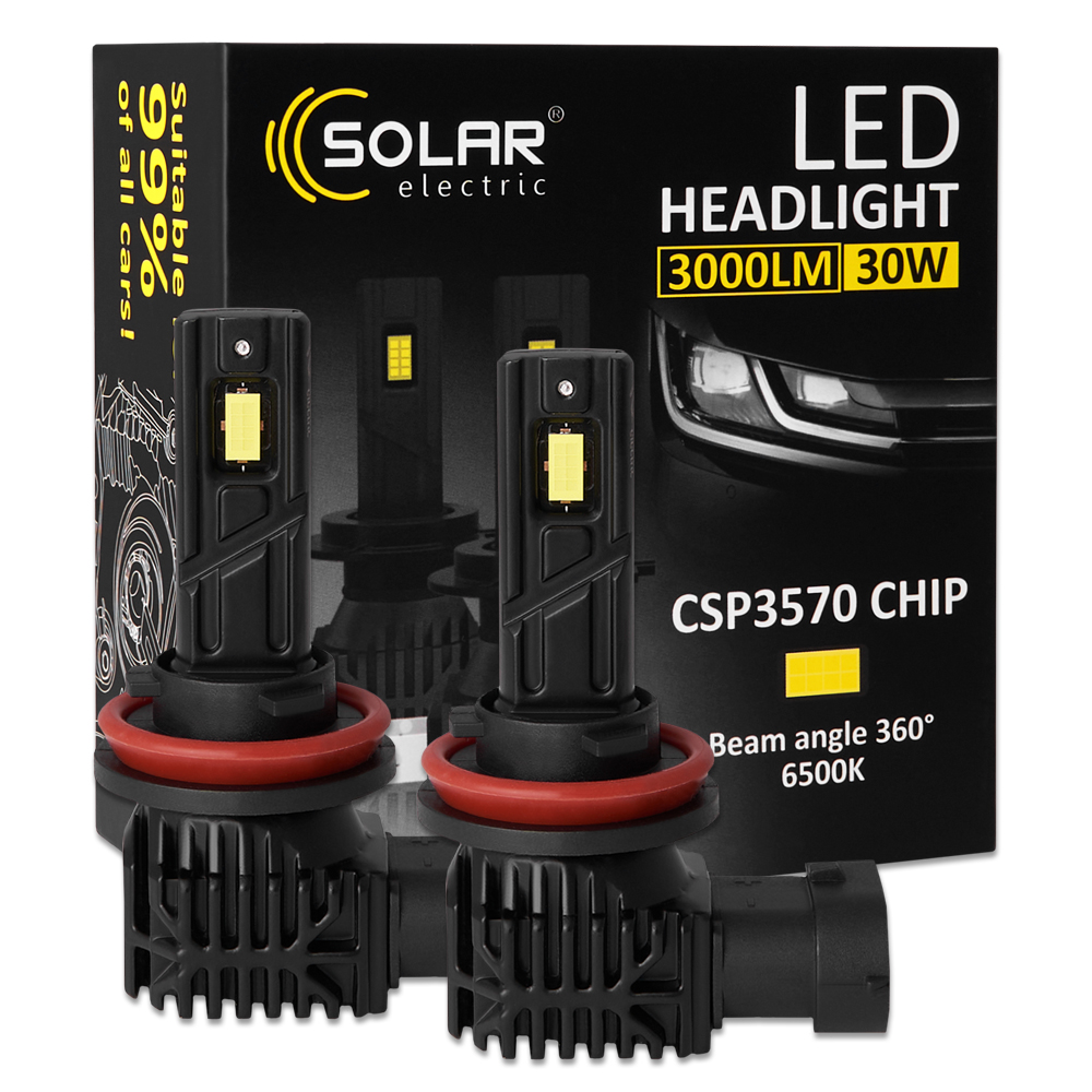 Автолампи Solar LED H8/H11/H16 12/24V 30W 3000Lm 6500K CSP3570 (2 шт.) 8411S2 image