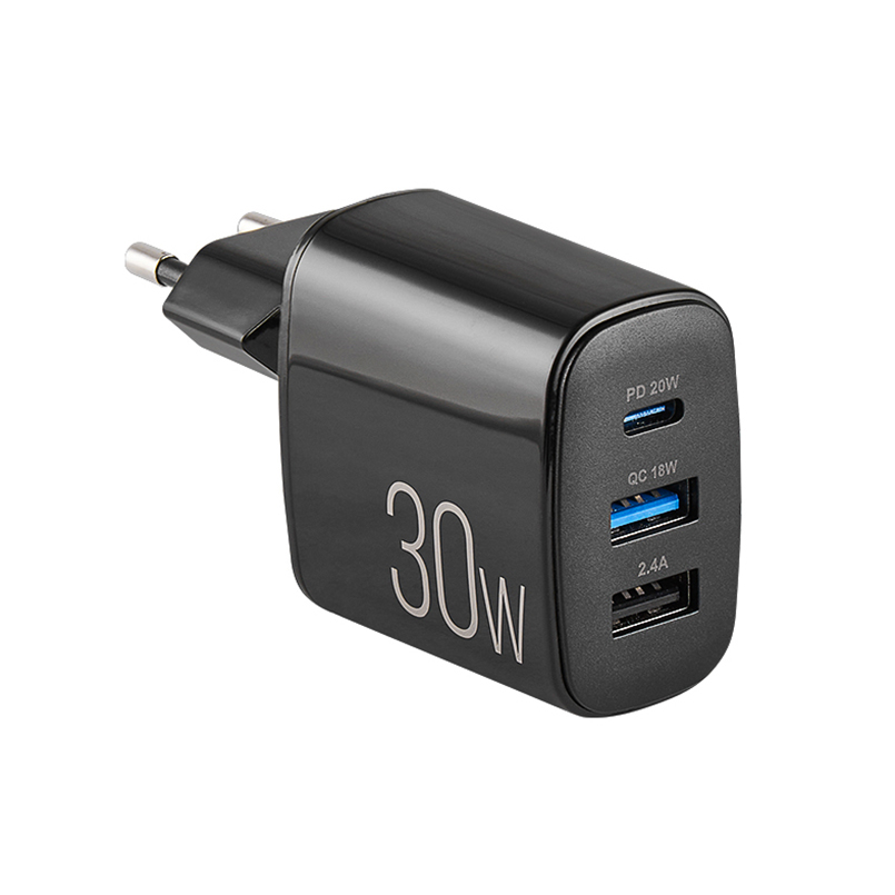 Мережевий зарядний пристрій Brevia ePower PD20W+QC18W+12W чорний 45030DUCB image