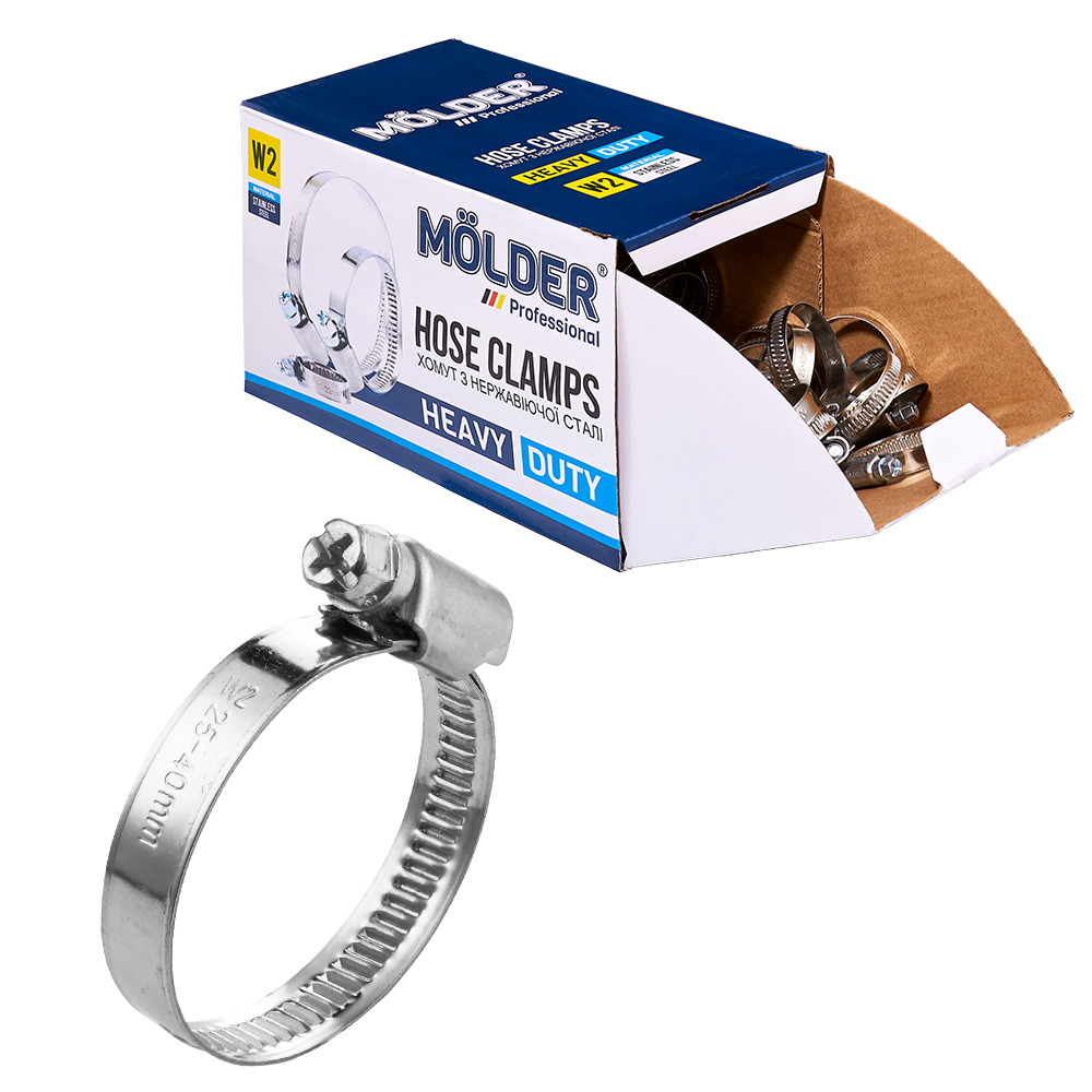 Хомуты Molder 25-40/W2, 9 мм, 100 шт MA40040 image