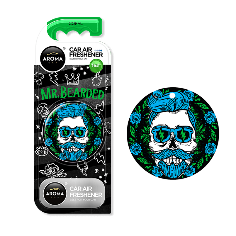 Aroma Car Polymer Circle Mr.Bearded air freshener - Coral dry 10892 image