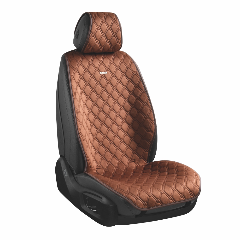 Set of premium seat covers CarLife Turbo, coffee, SC30404 image