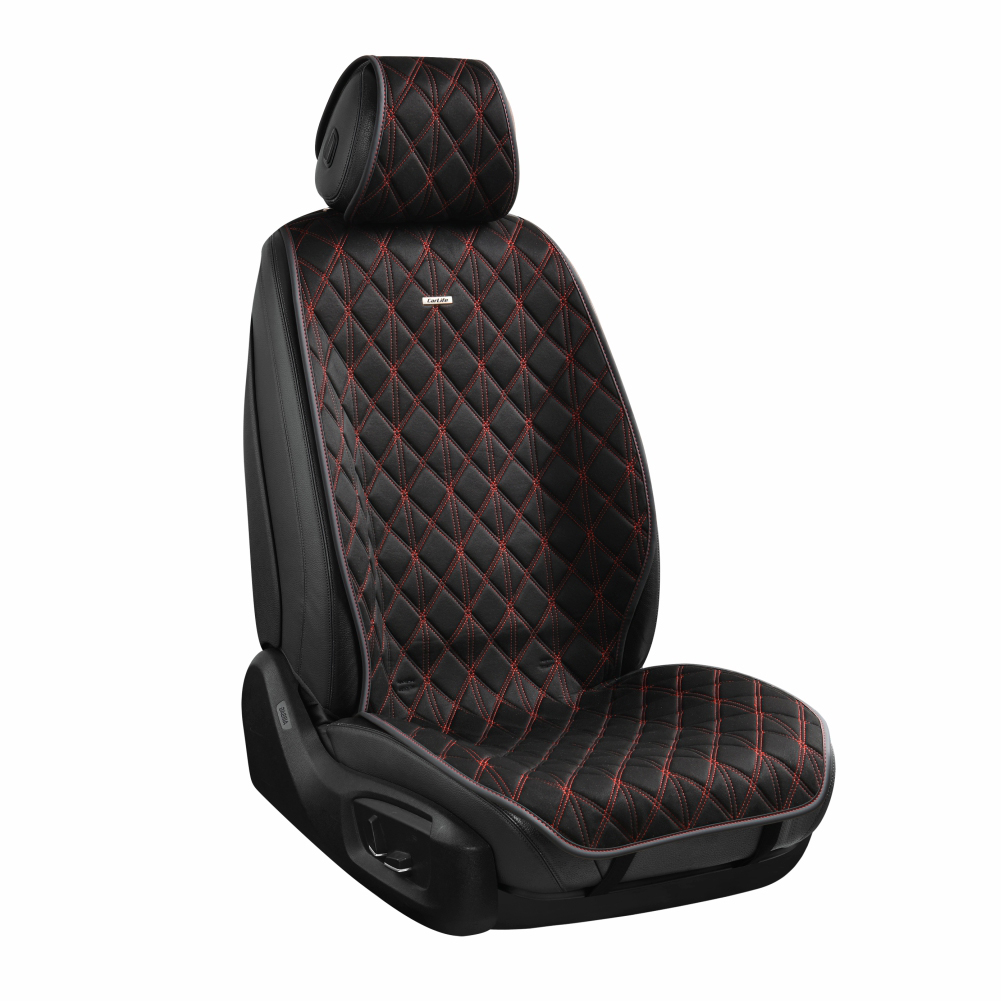 Premium seat covers for front seats CarLife Nitro, black-red, SC40112 image