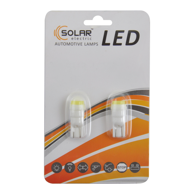LED автолампа SOLAR 12V T10 W2.1x9.5d 1SMD with lens, 2шт image