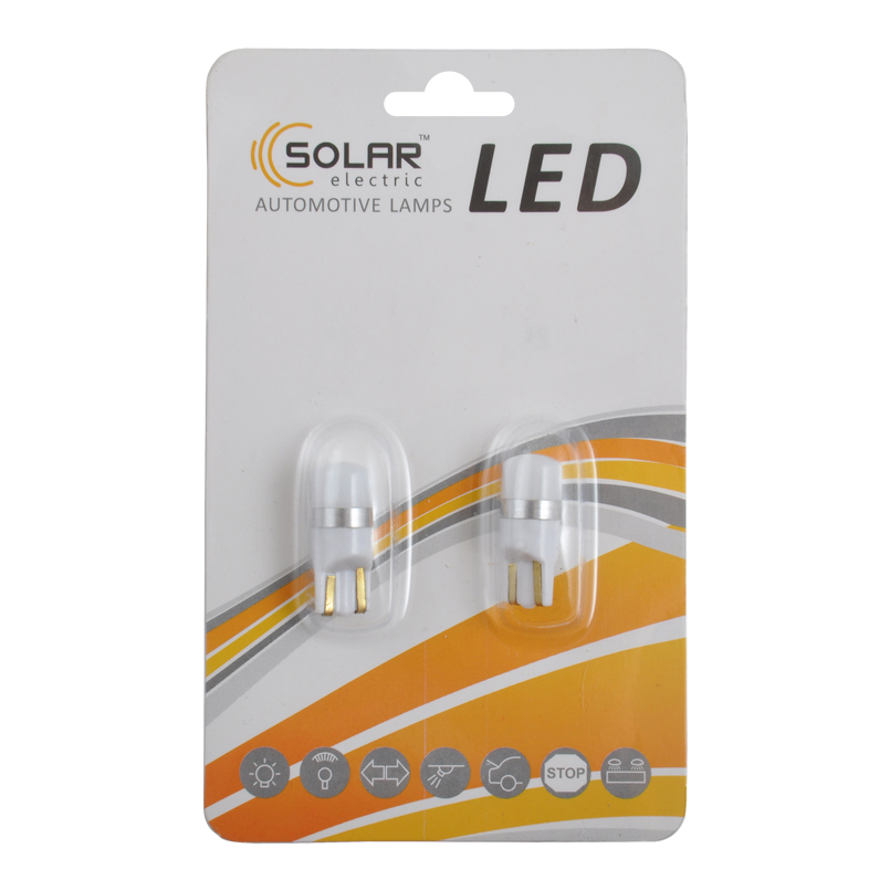 LED автолампа SOLAR 12V T10 W2.1x9.5d SMD 3030 92lm white, 2шт image