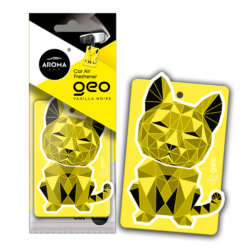 Aroma Car Cellulose Geo Cat - Yellow Vanilla Noire dry, 12085 image