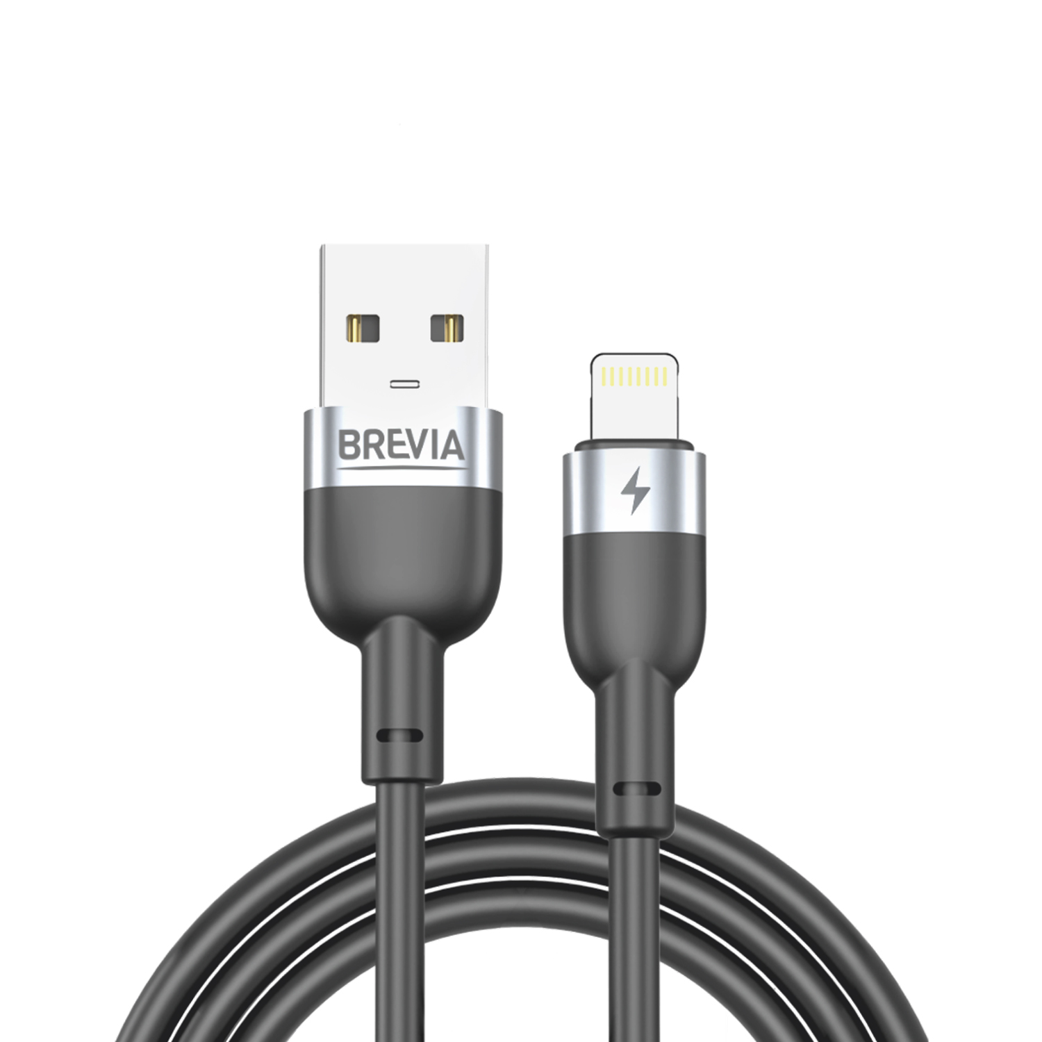 Brevia USB to Lightning Cable, 2.4A, 1.2 m, Black ZIP, 52120BULZ1 image